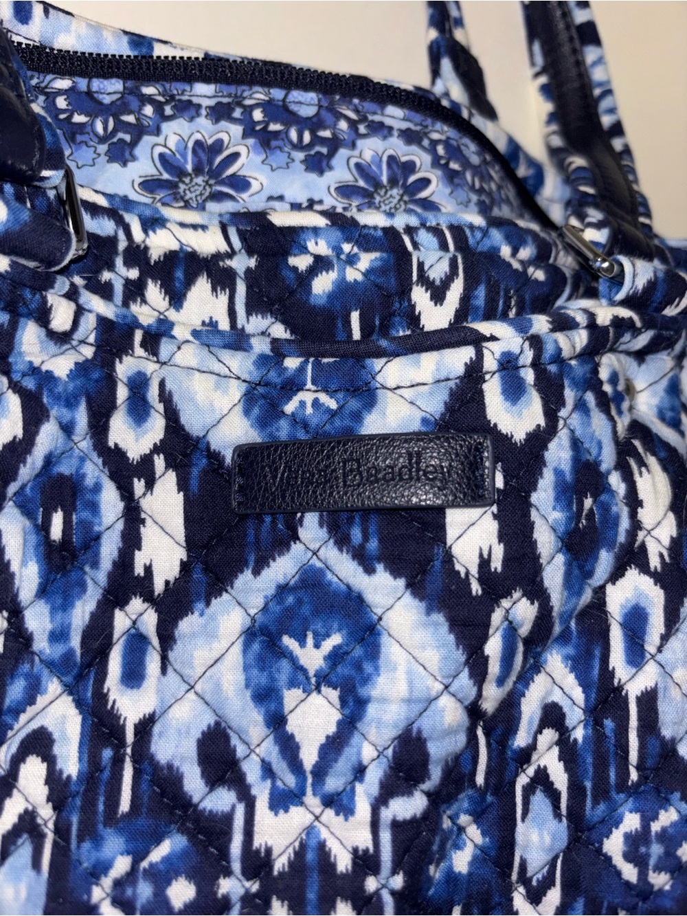 Vera Bradley quilted tote. Blue and white. - Picture 4 of 5